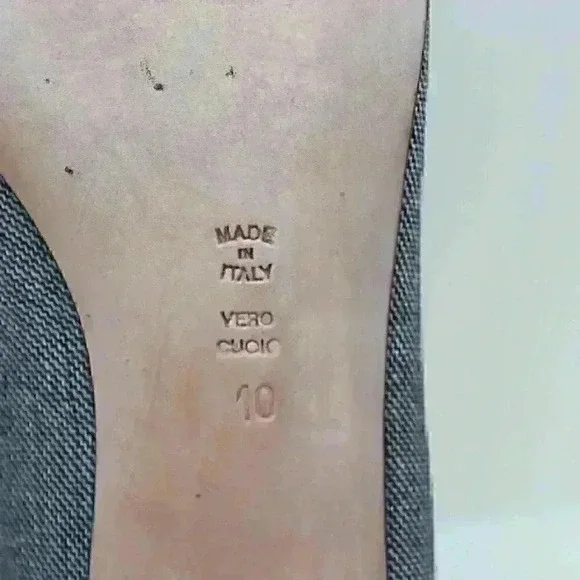 Butter Women's Grey/Black Leather Bow Tie Pointed Toe Kitten Heel Shoes Sz US 10 - Picture 11 of 11